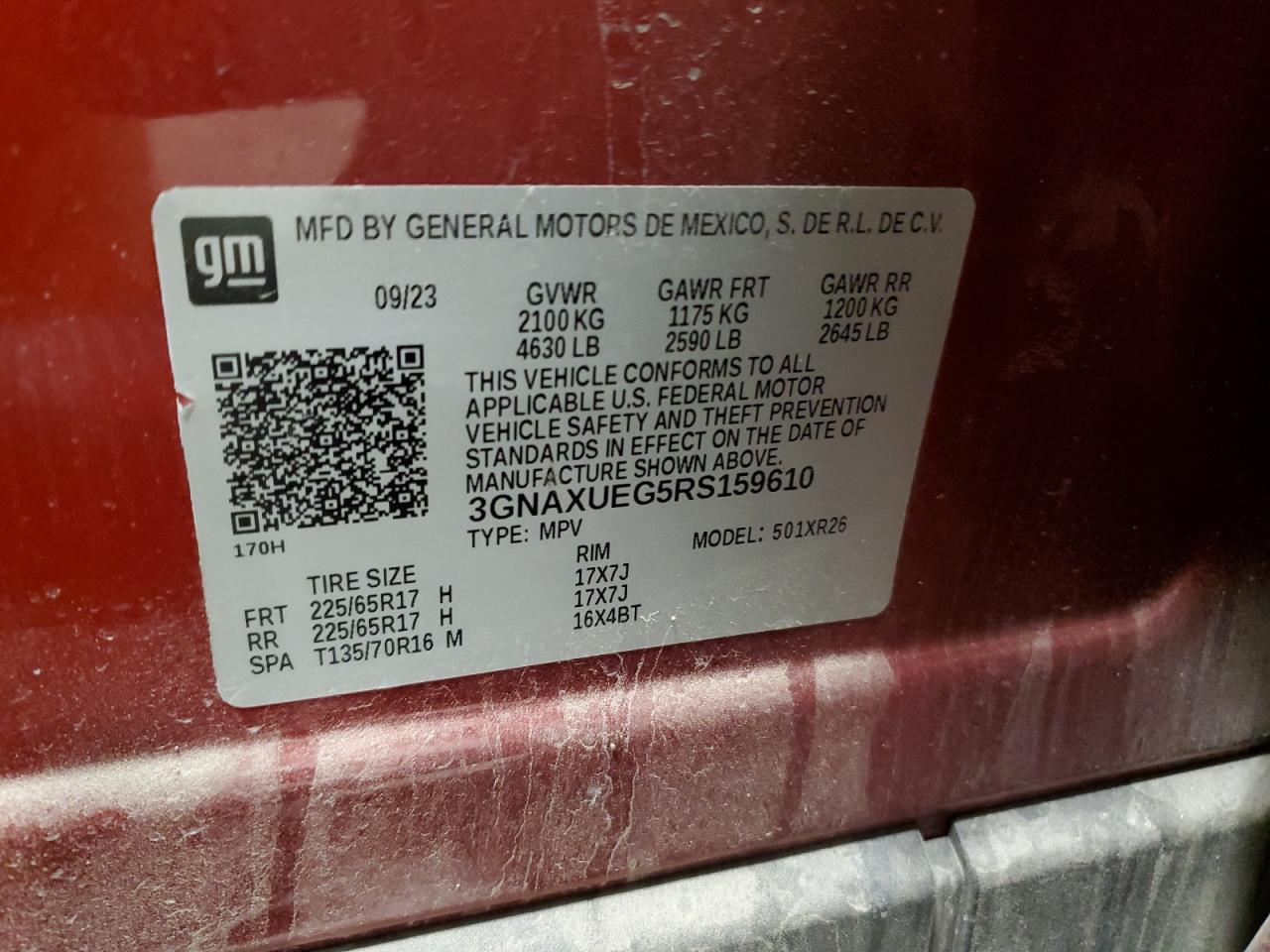 Lot #3302904987 2024 CHEVROLET EQUINOX LT