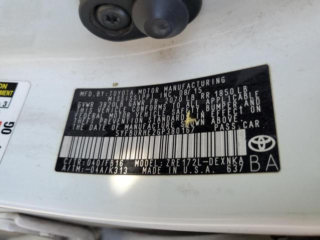 2016 TOYOTA COROLLA L #3301652636