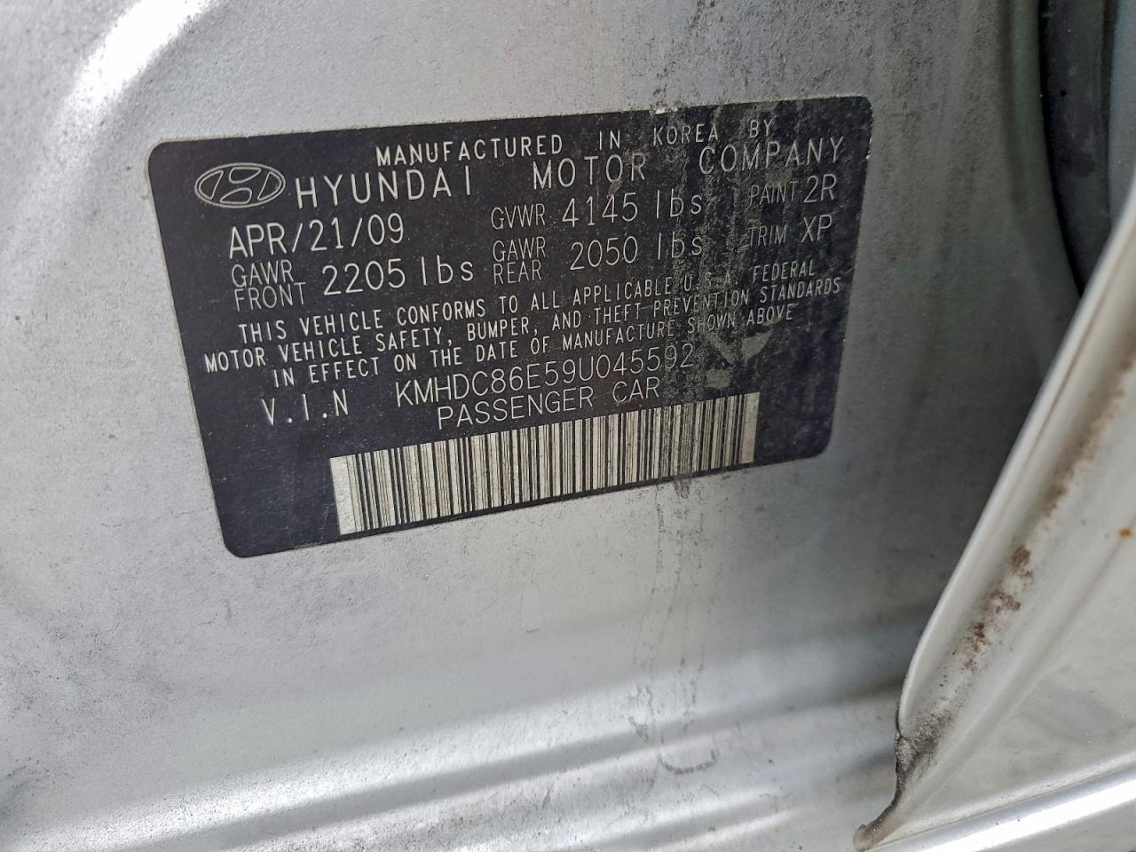 Lot #3297163542 2009 HYUNDAI ELANTRA TO