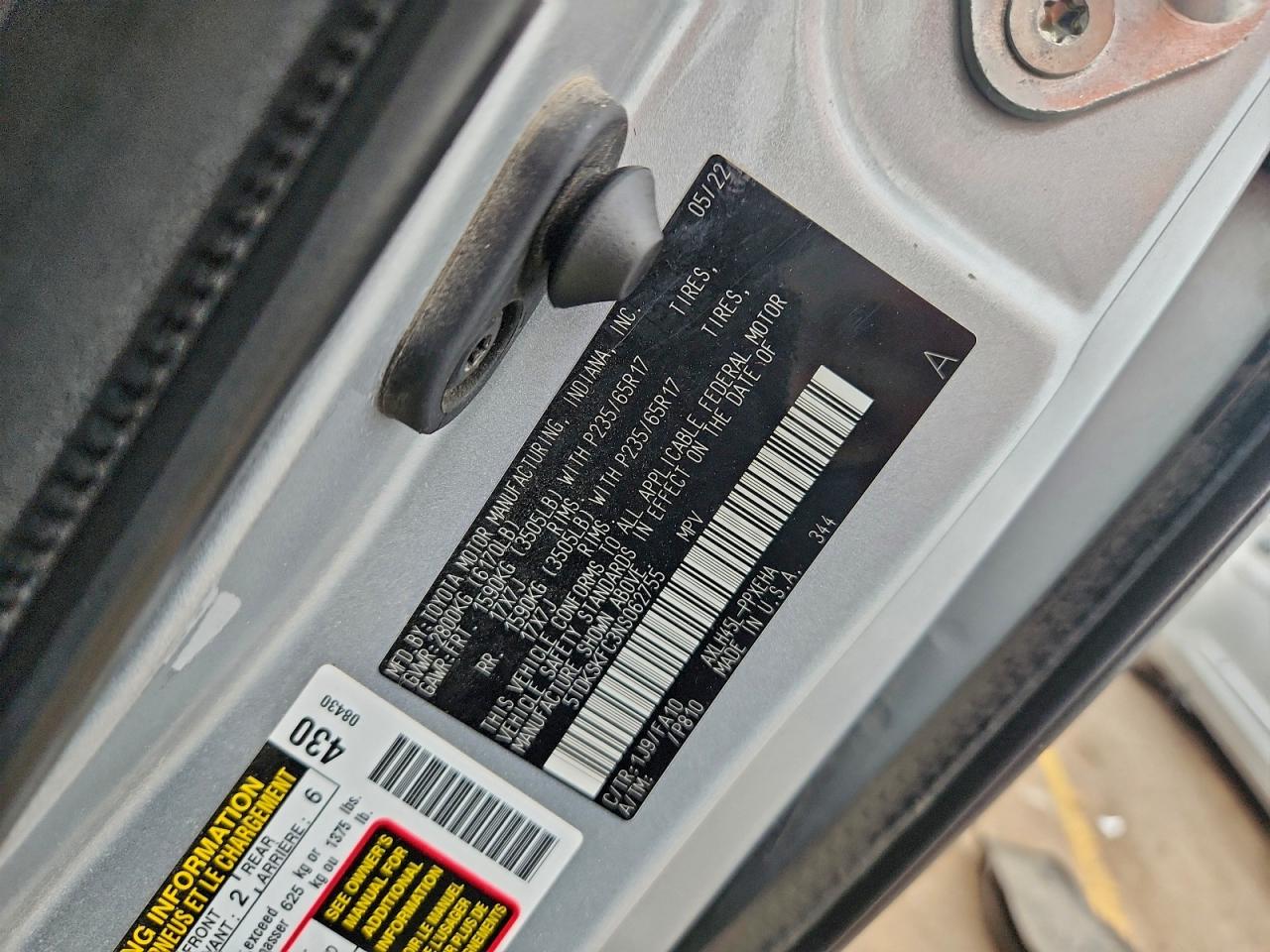 Lot #3304869545 2022 TOYOTA SIENNA LE