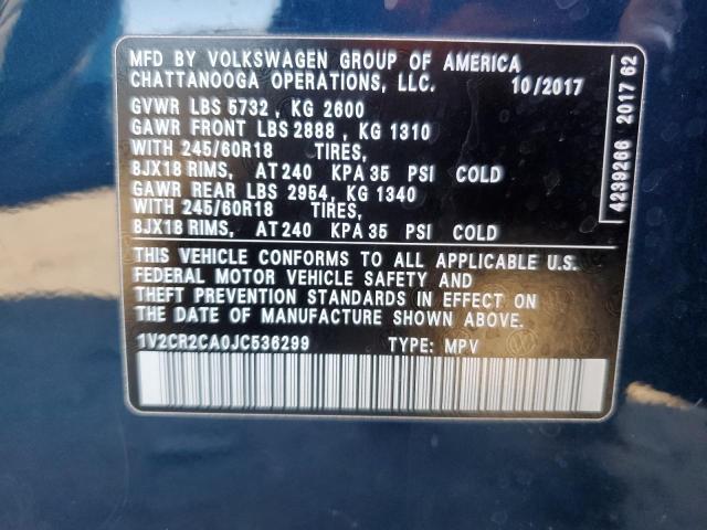 2018 VOLKSWAGEN ATLAS SE #3291278971