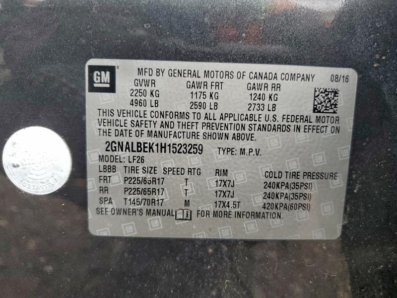 2017 CHEVROLET EQUINOX LS #3296895838