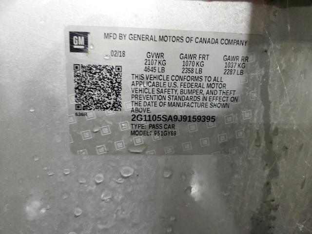 2018 CHEVROLET IMPALA LT 2G1105SA9J9159395