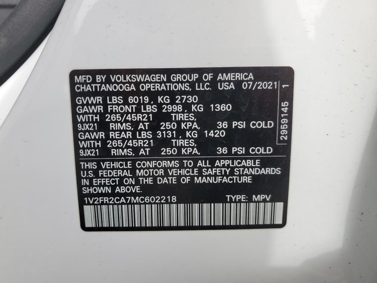 VOLKSWAGEN ATLAS SEL PREMIUM R-LINE