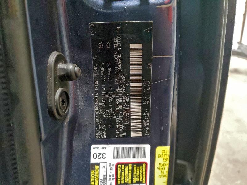 2020 TOYOTA SIENNA XLE #3315988124