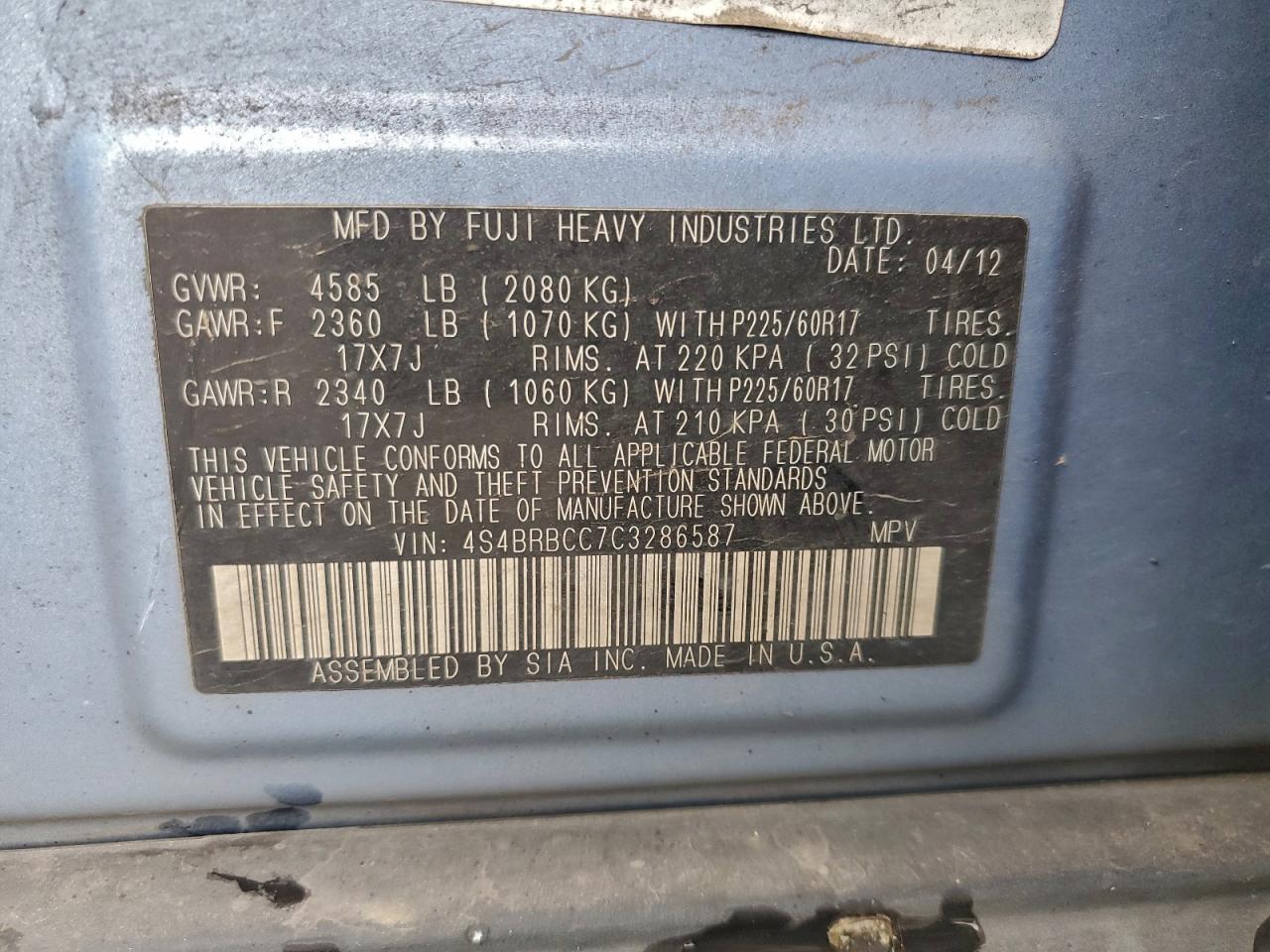 SUBARU OUTBACK 2.5I PREMIUM