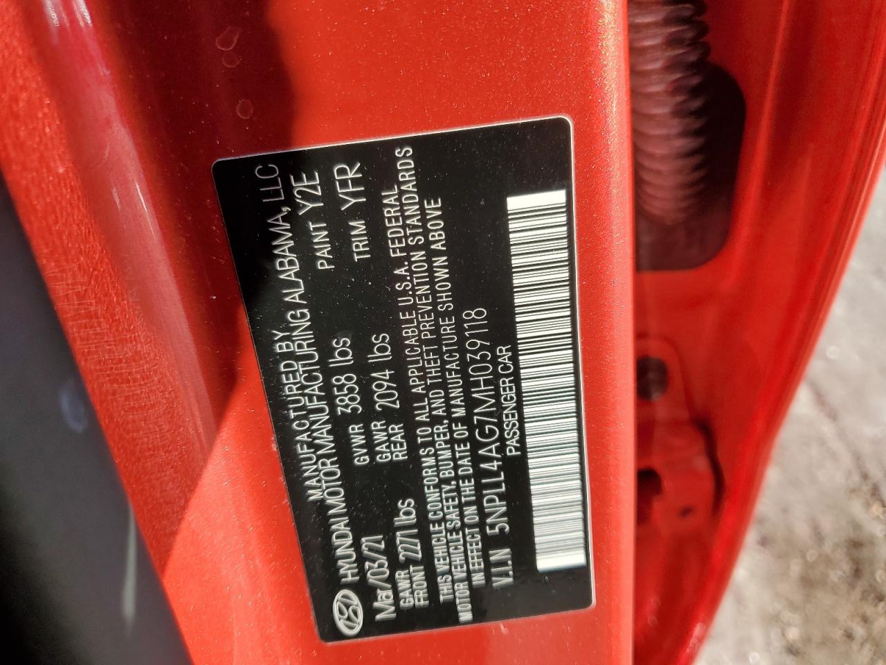 Lot #3301829347 2021 HYUNDAI ELANTRA SE