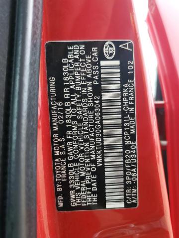 2016 TOYOTA YARIS L #3291378150