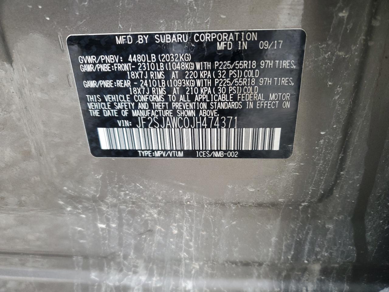 SUBARU FORESTER 2.5I TOURING