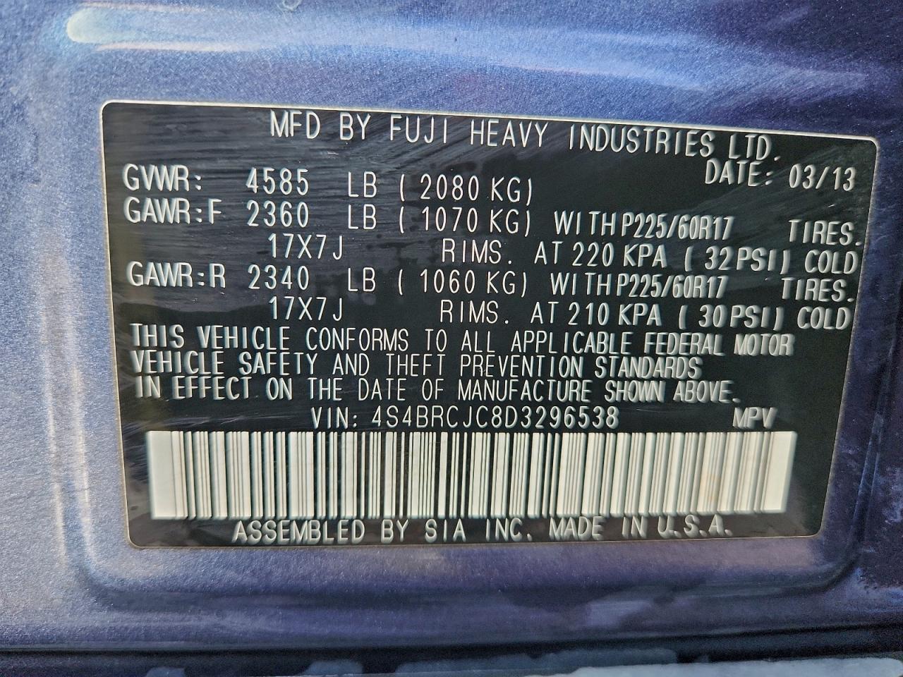 SUBARU OUTBACK 2.5I LIMITED