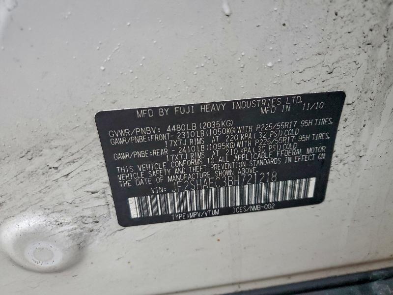 2011 SUBARU FORESTER L #3302772388