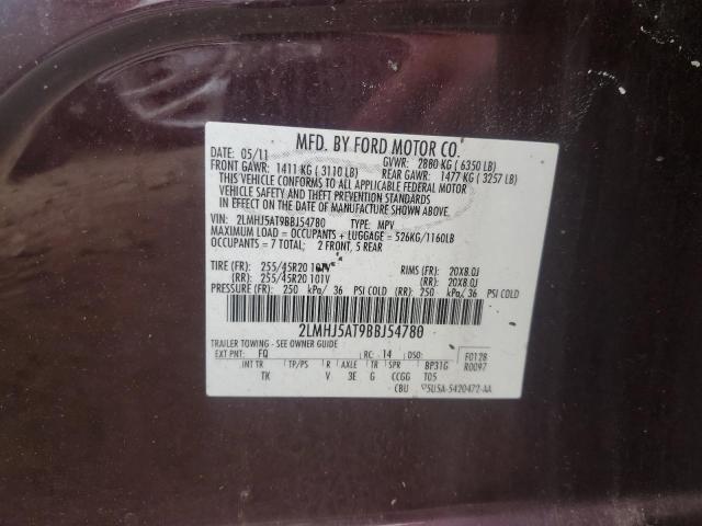 2011 LINCOLN MKT - 2LMHJ5AT9BBJ54780