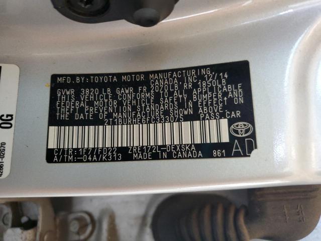 2015 TOYOTA COROLLA L #3305639744