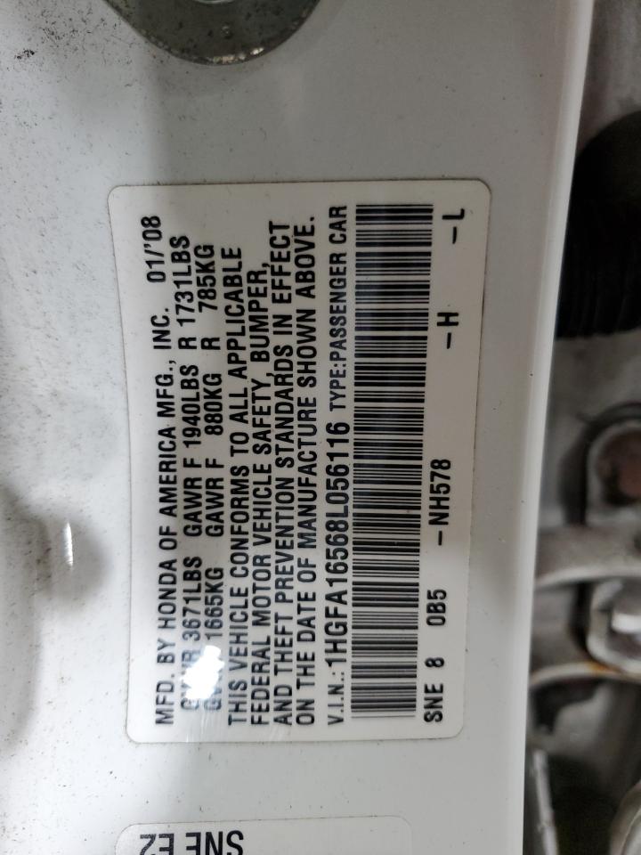 Lot #3293295426 2008 HONDA CIVIC LX