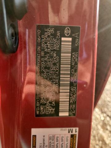 2010 TOYOTA COROLLA BA #3309380963