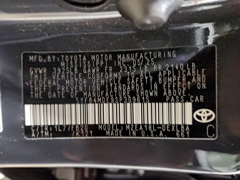 2025 TOYOTA COROLLA LE #3312435628