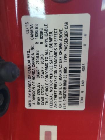 2016 HONDA CIVIC EX #3296928830