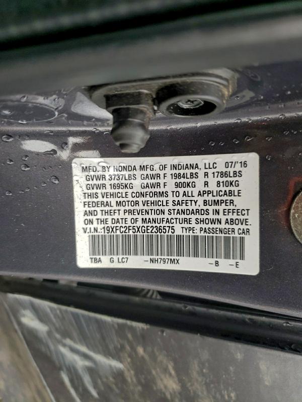 2016 HONDA CIVIC LX #3304515511