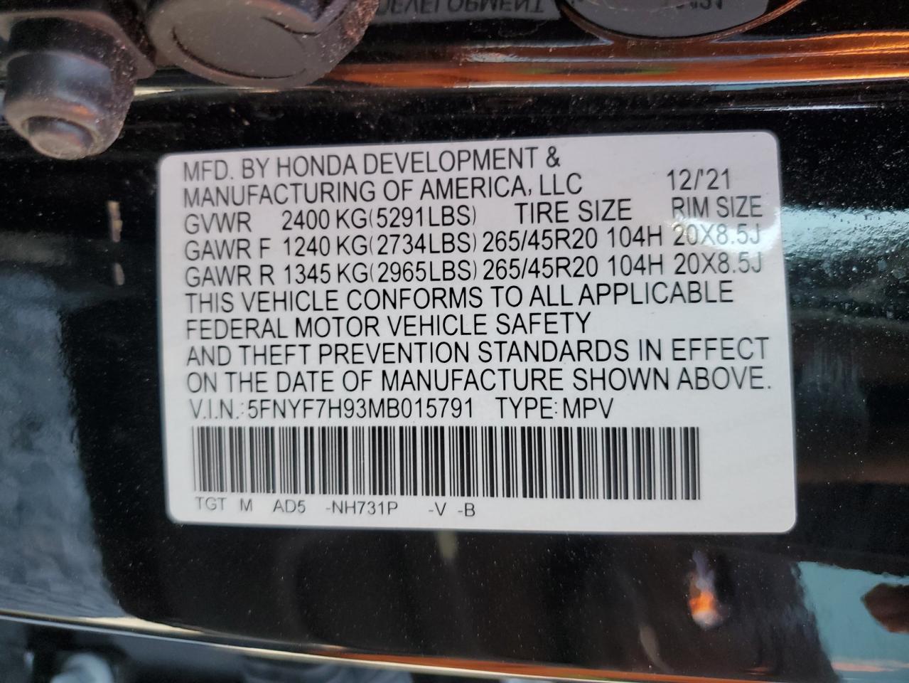 HONDA PASSPORT TOURING