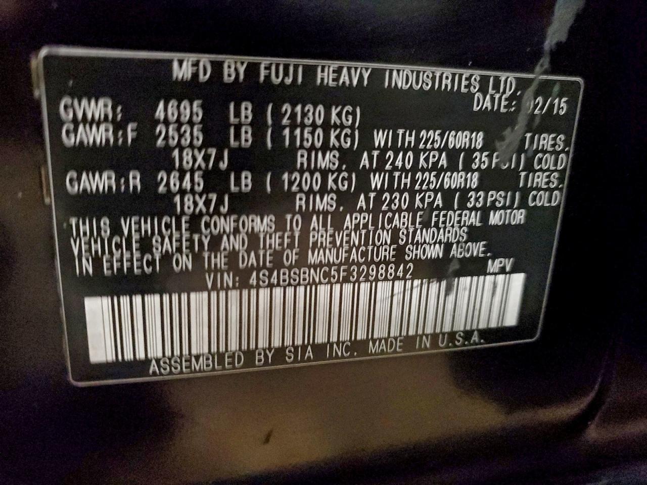 SUBARU OUTBACK 2.5I LIMITED