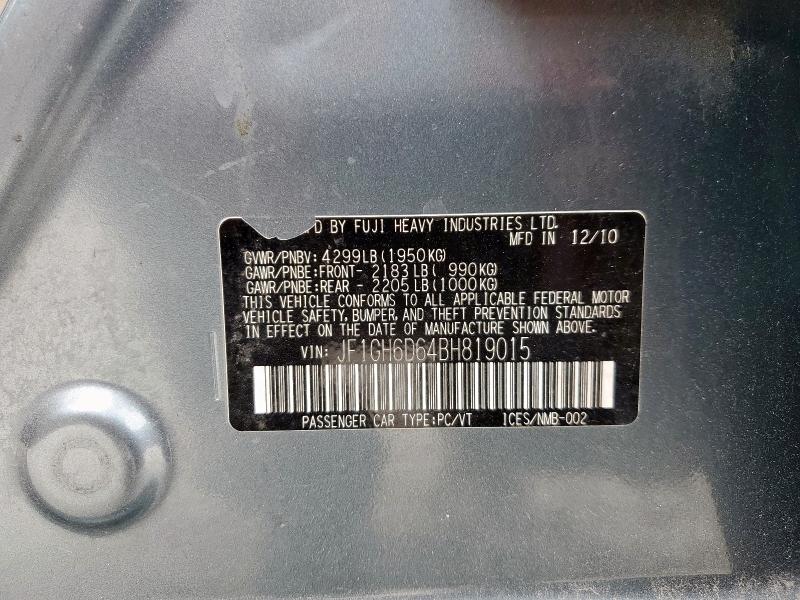 2011 SUBARU IMPREZA OU #3291631342