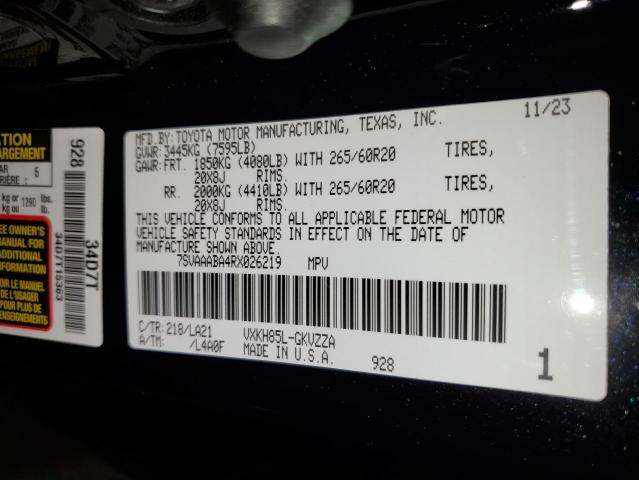 2024 TOYOTA SEQUOIA SR #3292373287