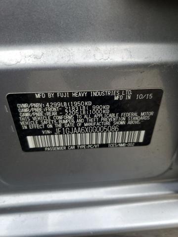 2016 SUBARU IMPREZA #3298029146