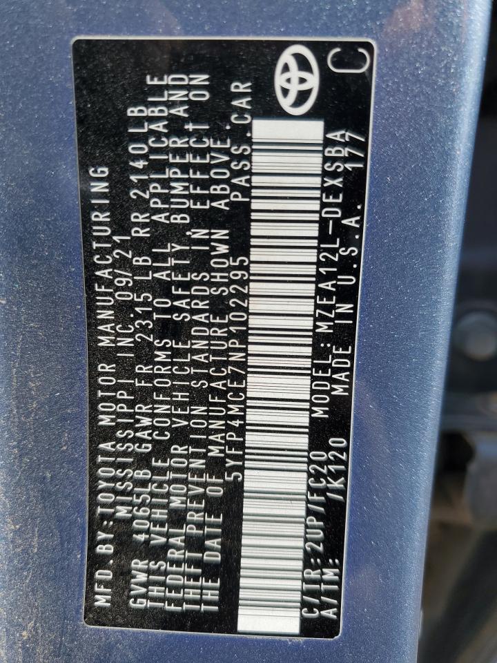 Lot #3301918435 2022 TOYOTA COROLLA SE