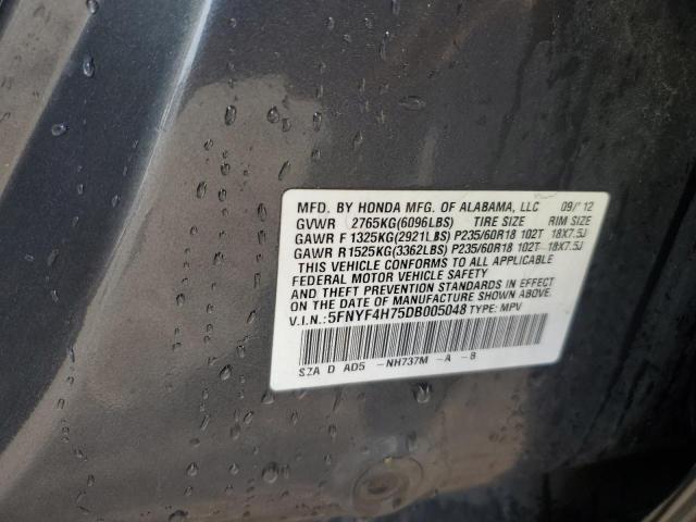 2013 HONDA PILOT EXLN #3287299983