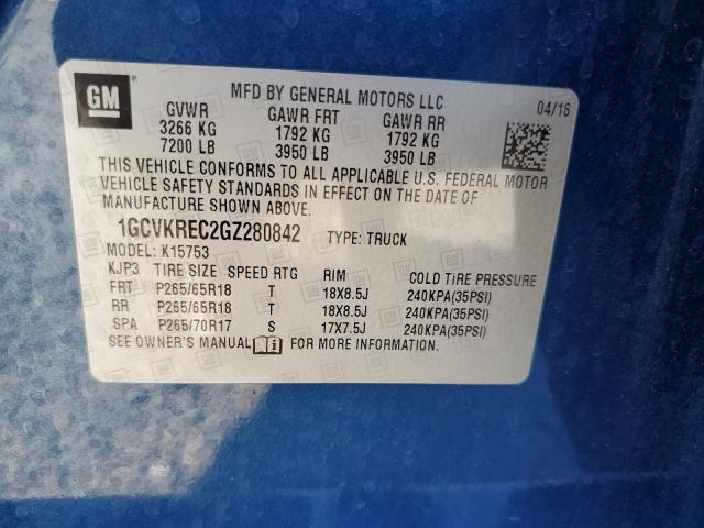 2016 CHEVROLET SILVERADO #3294541630