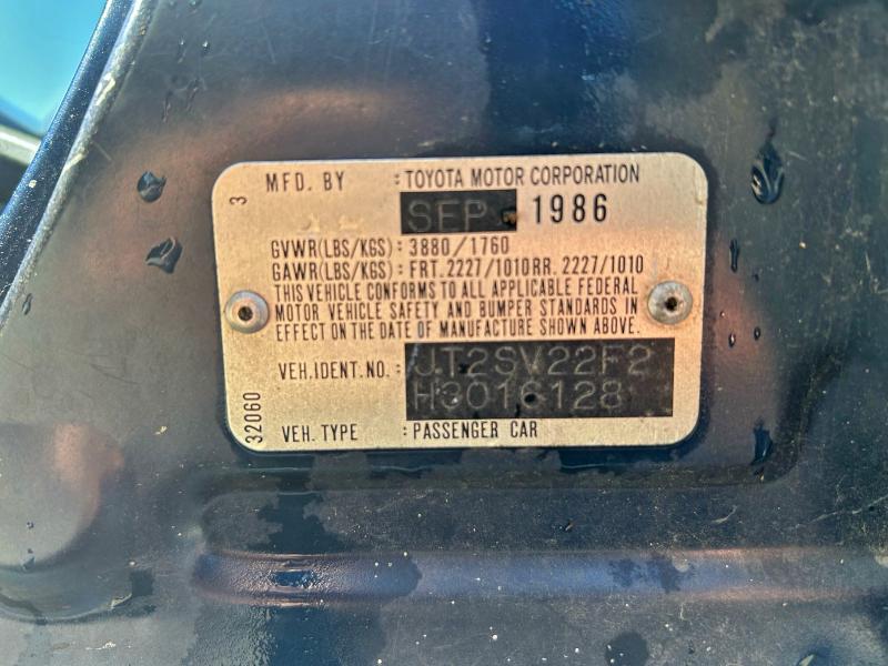 1987 TOYOTA CAMRY LE #3297032533