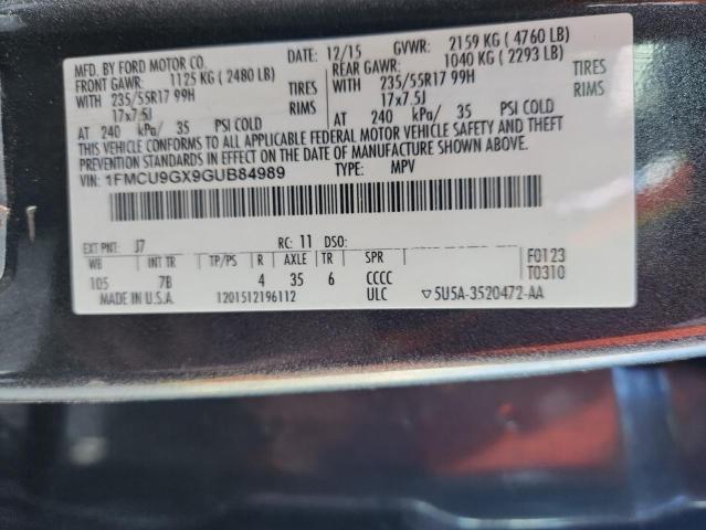 2016 FORD ESCAPE SE - 1FMCU9GX9GUB84989