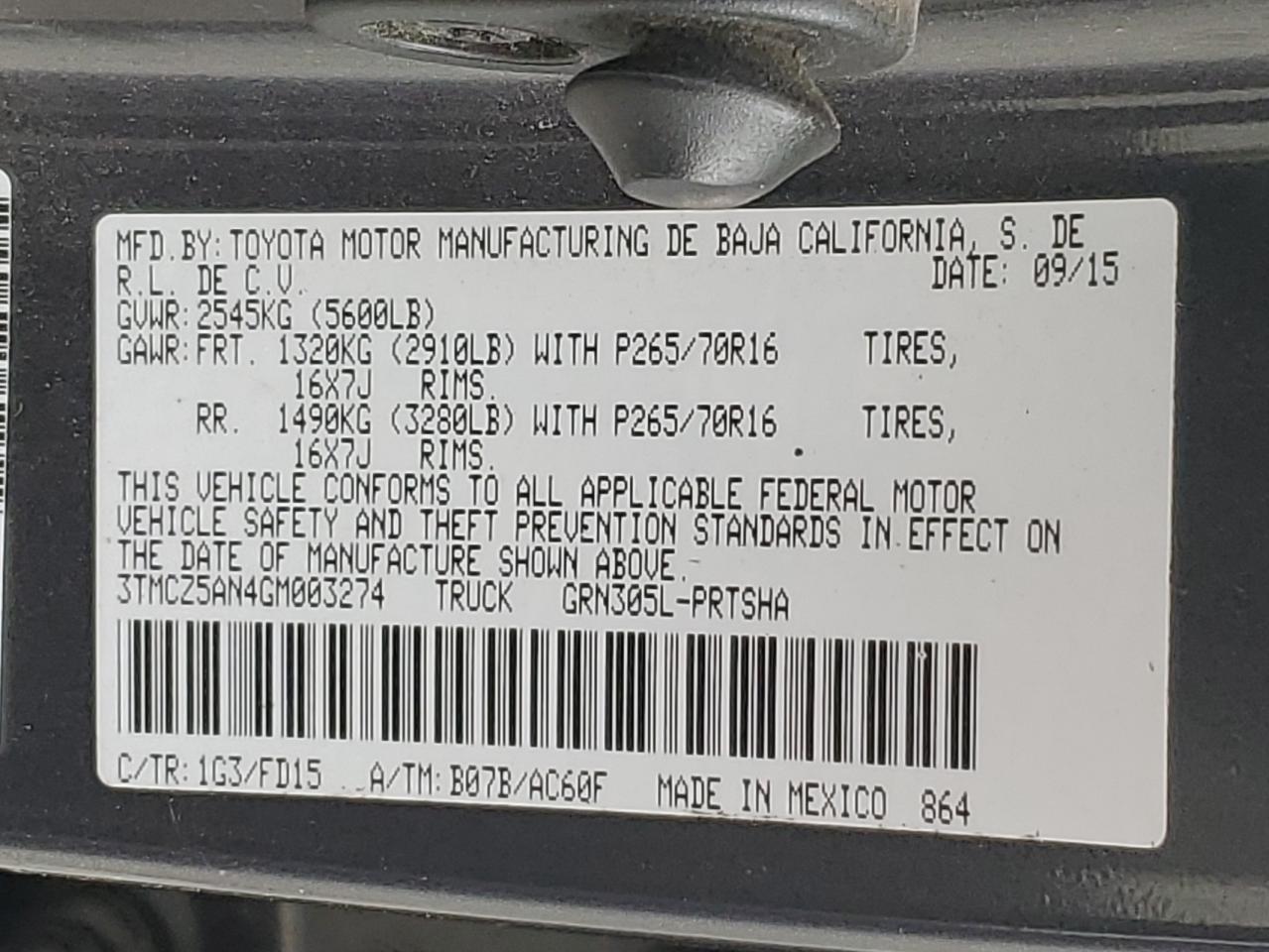 TOYOTA TACOMA DOUBLE CAB