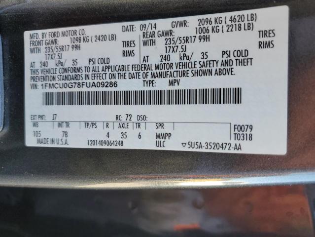 2015 FORD ESCAPE SE - 1FMCU0G78FUA09286