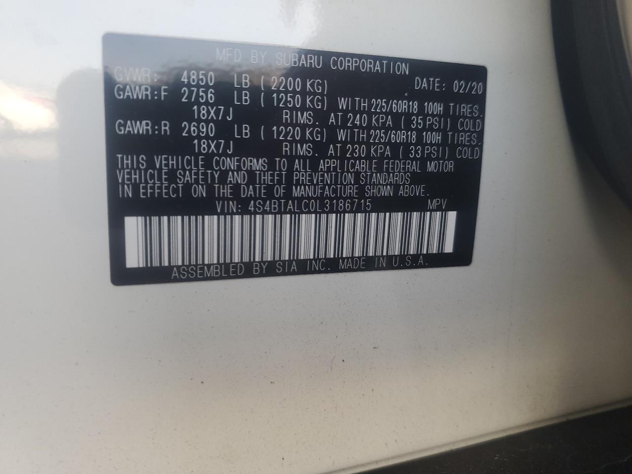 SUBARU OUTBACK LIMITED