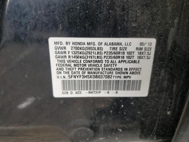 2013 HONDA PILOT EXL #3305315330