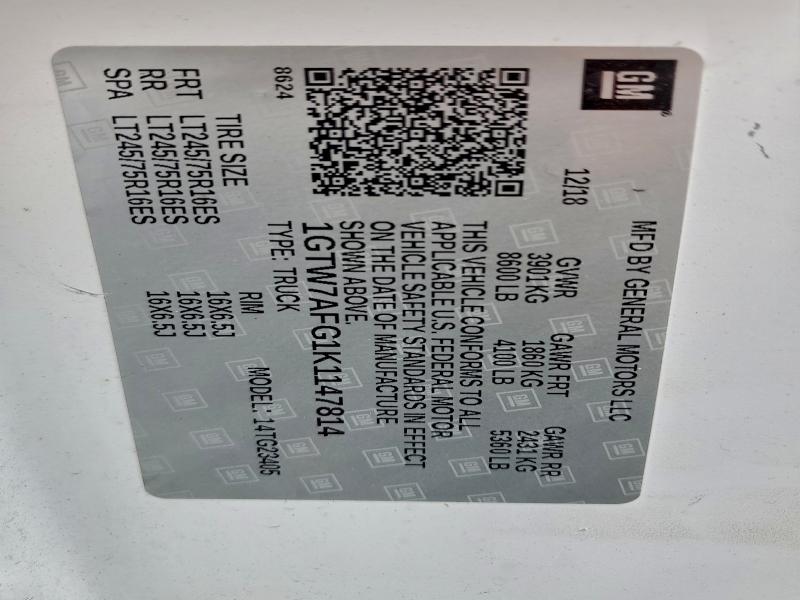 2019 GMC SAVANA G25 #3303801420