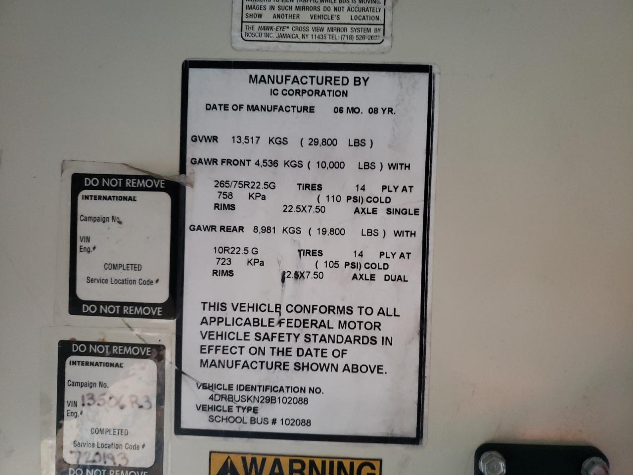 Lot #3287478013 2009 IC CORPORATION CE SERIES SCHOOL