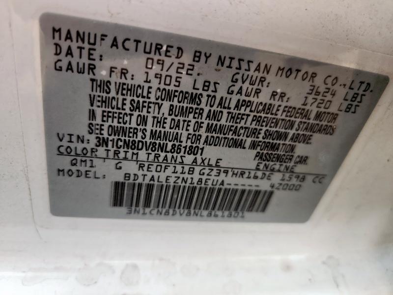 2022 NISSAN VERSA S #3309657911