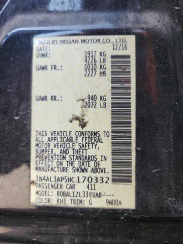 2017 NISSAN ALTIMA 2.5 #3294455523