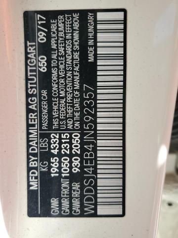 2018 MERCEDES-BENZ CLA 250 WDDSJ4EB4JN592357