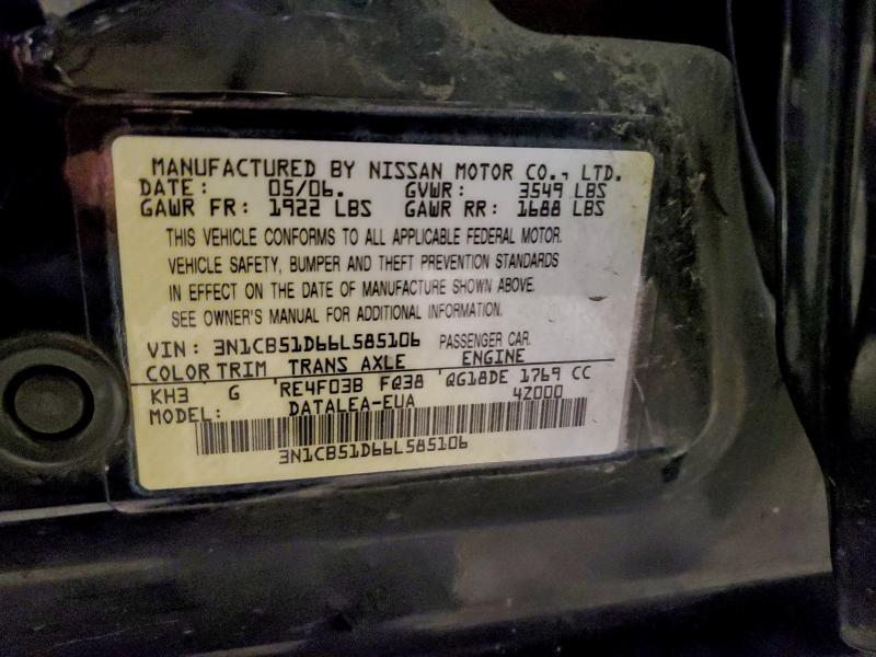 2006 NISSAN SENTRA 1.8 #3296328482