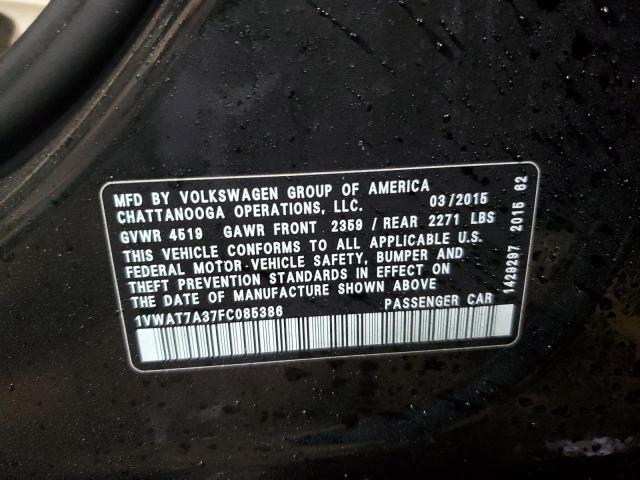 2015 VOLKSWAGEN PASSAT S #3293454427