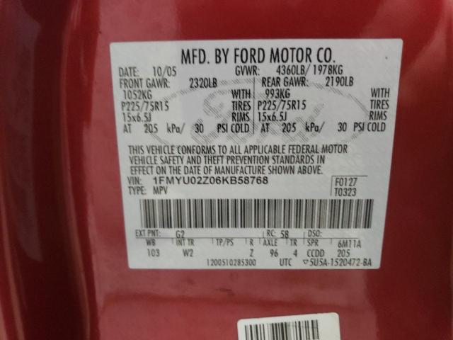 2006 FORD ESCAPE XLS #3293454474