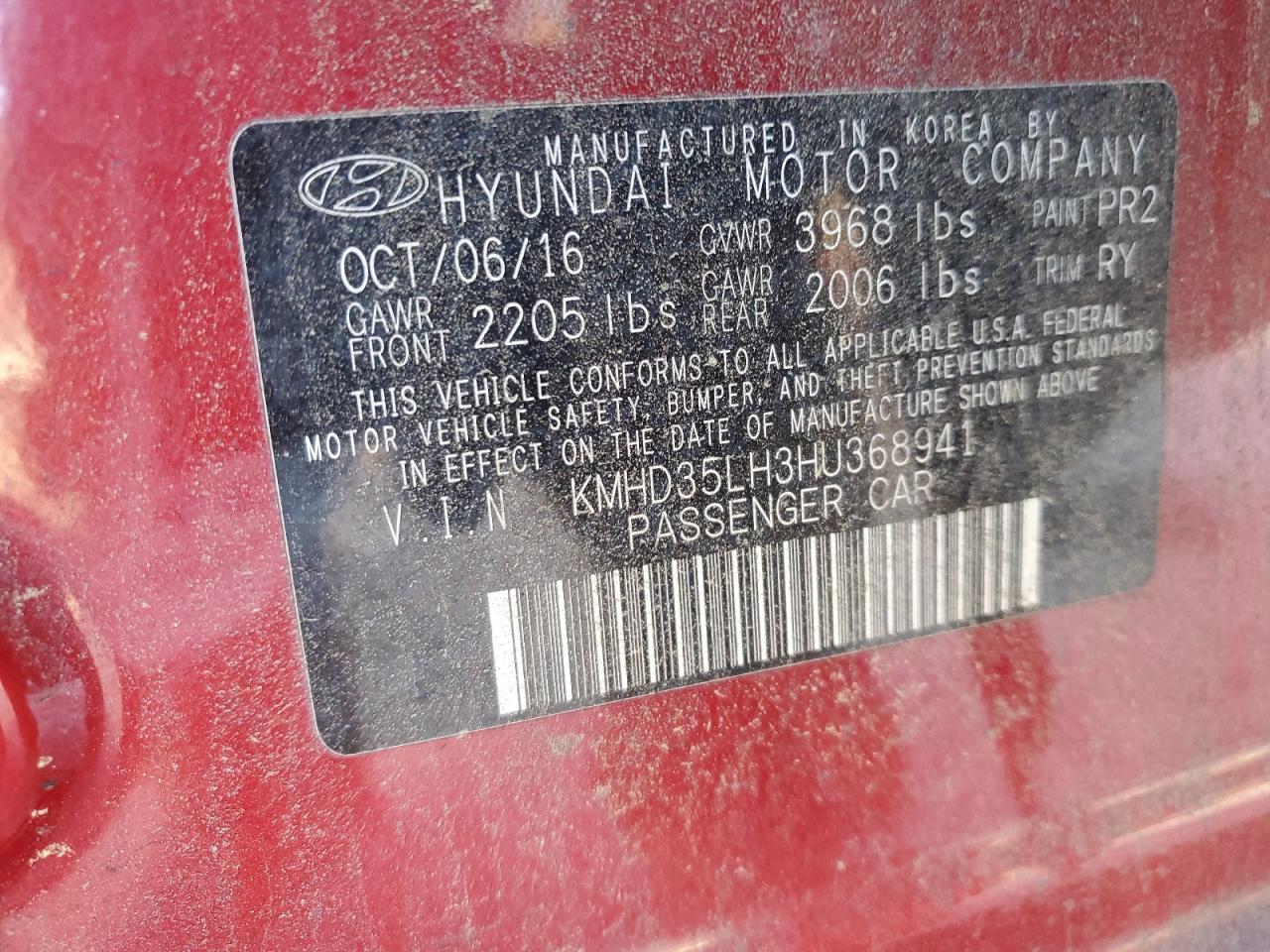 Lot #3305429440 2017 HYUNDAI ELANTRA GT