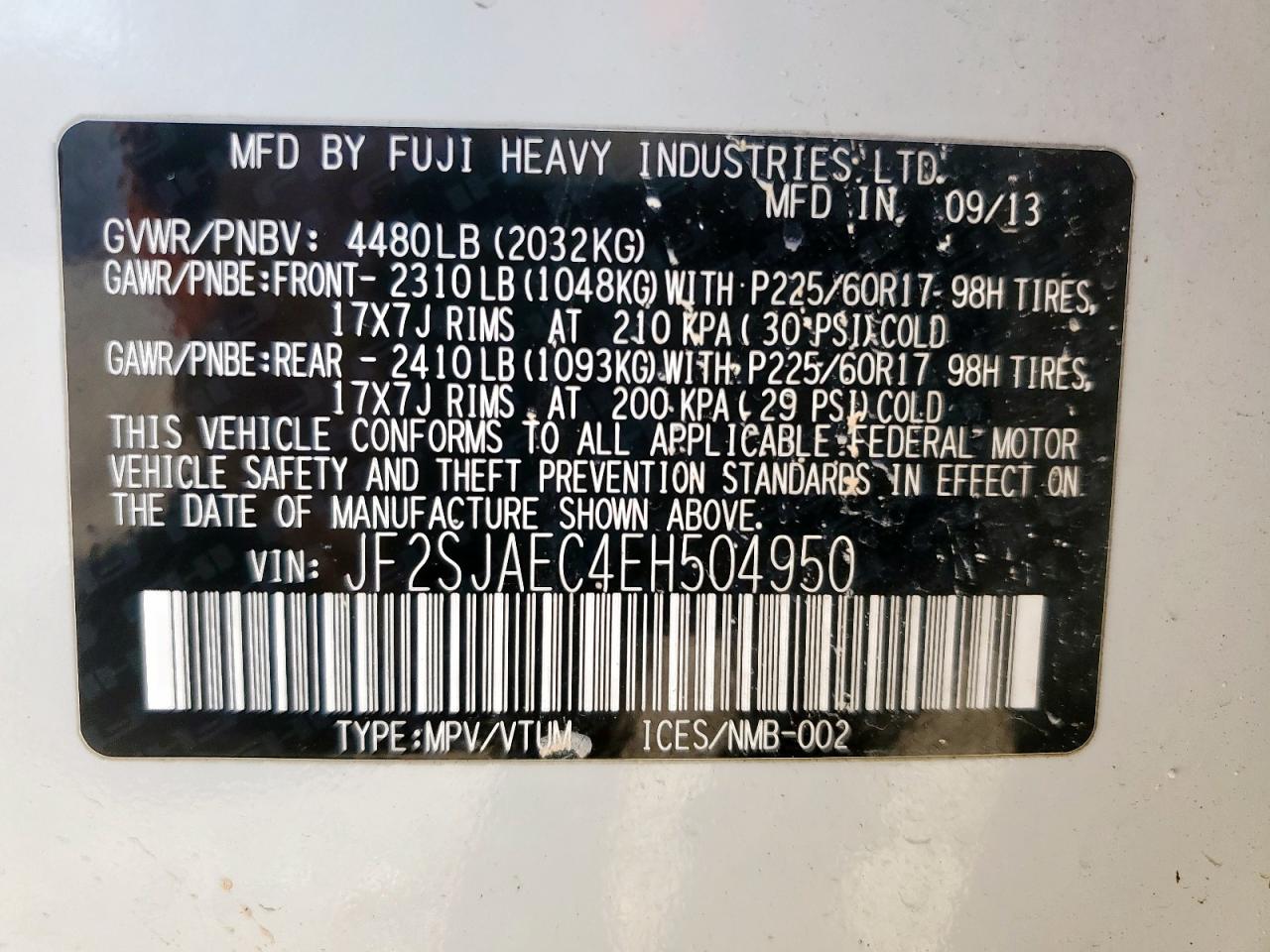 SUBARU FORESTER 2.5I PREMIUM