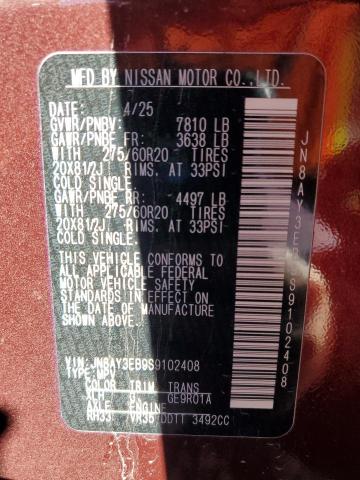 2025 NISSAN ARMADA PLA - JN8AY3EB9S9102408