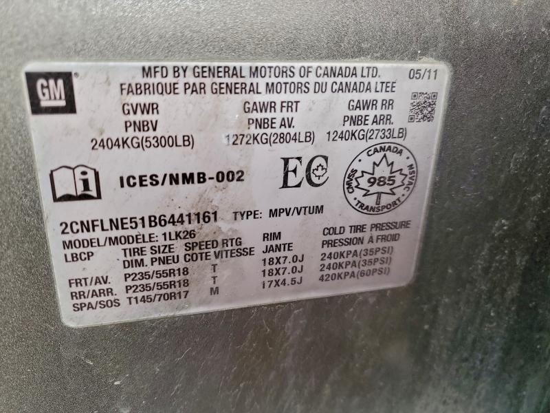 2011 CHEVROLET EQUINOX LT #3304576445