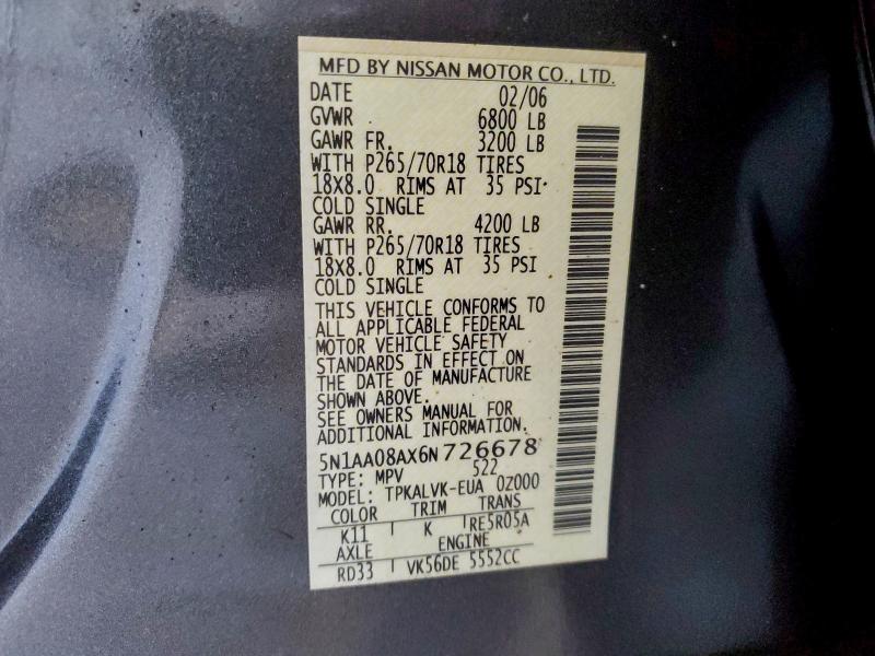 2006 NISSAN ARMADA SE #3297090494