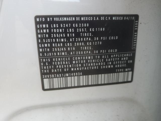 2018 VOLKSWAGEN TIGUAN SE #3303830437